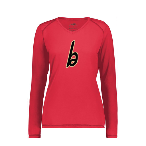 [6847.083.XS-LOGO3] Women's SoftTouch Long Sleeve (Female Adult XS, Red, Logo 3)