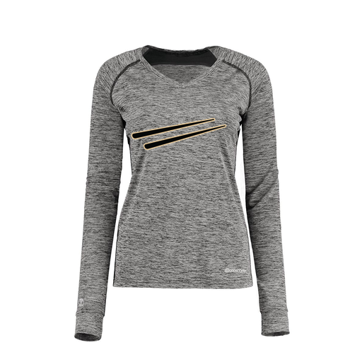 [222770.K94.XS-LOGO2] Ladies Electric Long Sleeve Shirt (Female Adult XS, Black, Logo 2)