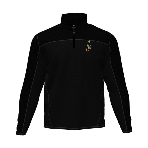 [CUS-DFW-QTRZ-PER-LSL-BLK-AS-LOGO3] Quarter Zip Pullover (Adult S, Black, Logo 3)