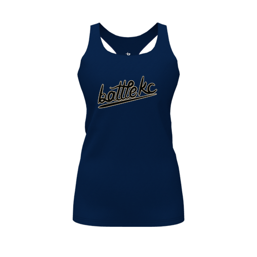 [CUS-DFW-RCBK-PER-NVY-FYS-LOGO1] Racerback Tank Top (Female Youth S, Navy, Logo 1)
