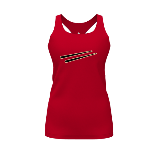 [CUS-DFW-RCBK-PER-RED-FYS-LOGO2] Racerback Tank Top (Female Youth S, Red, Logo 2)