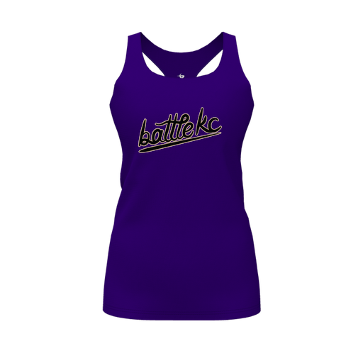 [CUS-DFW-RCBK-PER-PUR-FYS-LOGO1] Racerback Tank Top (Female Youth S, Purple, Logo 1)