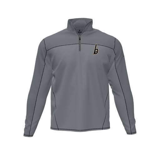[CUS-DFW-QTRZ-PER-LSL-GRY-AS-LOGO3] Quarter Zip Pullover (Adult S, Gray, Logo 3)