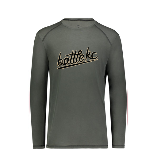 [6845.98D.S-LOGO1] Men's SoftTouch Long Sleeve (Adult S, Gray, Logo 1)