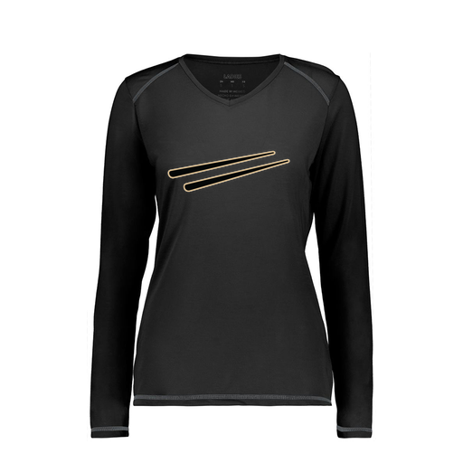 [6847.080.XS-LOGO2] Women's SoftTouch Long Sleeve (Female Adult XS, Black, Logo 2)