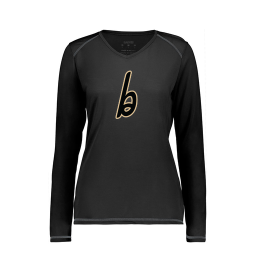 [6847.080.XS-LOGO3] Women's SoftTouch Long Sleeve (Female Adult XS, Black, Logo 3)