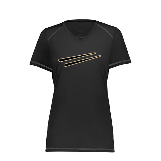 [6844.080.XS-LOGO2] Women's SoftTouch Short Sleeve (Female Adult XS, Black, Logo 2)