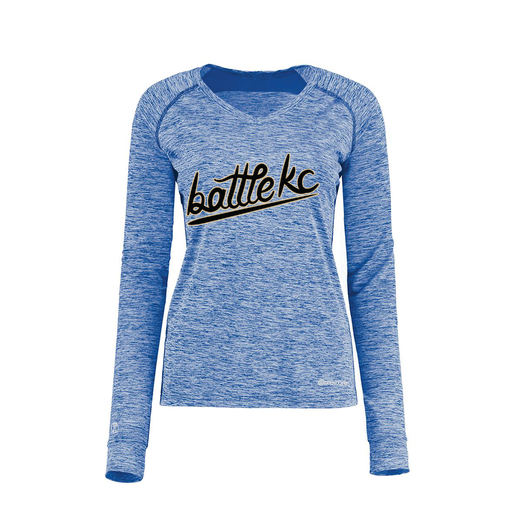 [222770.U55.XS-LOGO1] Ladies Electric Long Sleeve Shirt (Female Adult XS, Royal, Logo 1)