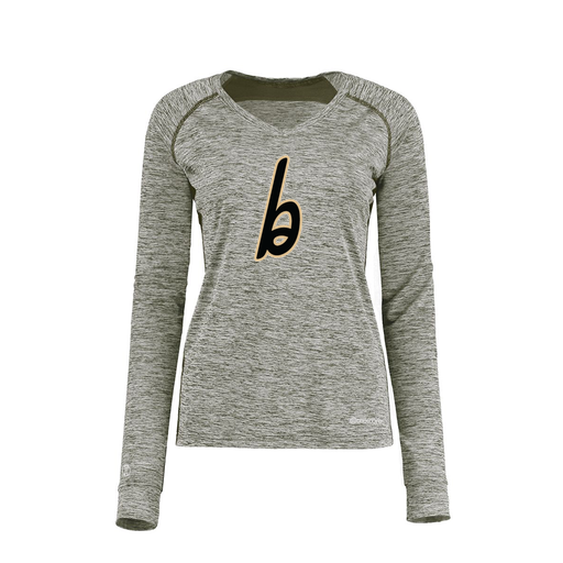 [222770.K94.XS-LOGO3] Ladies Electric Long Sleeve Shirt (Female Adult XS, Gray, Logo 3)