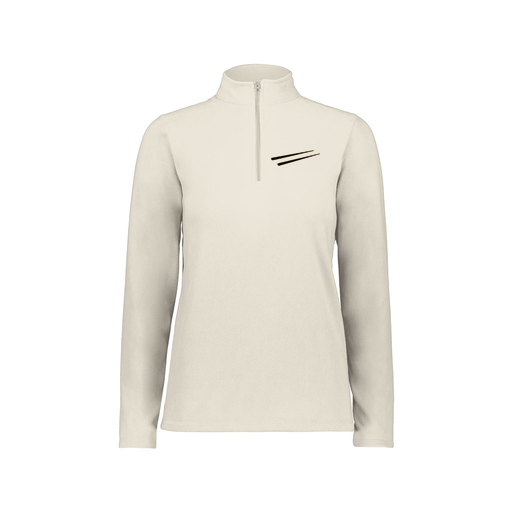 [6864.53T.XS-LOGO2] Ladies MicroFleece 1/4 Zip Pullover (Female Adult XS, White, Logo 2)