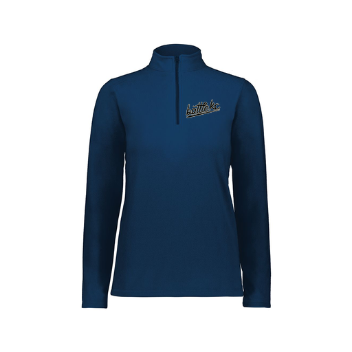 [6864.065.XS-LOGO1] Ladies MicroFleece 1/4 Zip Pullover (Female Adult XS, Navy, Logo 1)