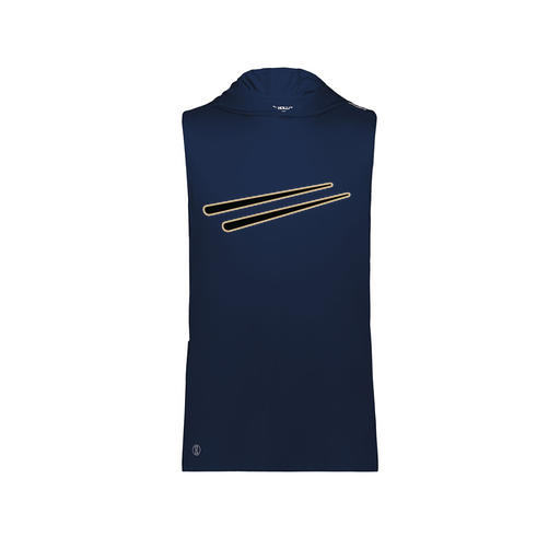 [222590.065.XS-LOGO2] Men's CoolDry Sleeveless Hoodie (Adult XS, Navy, Logo 2)