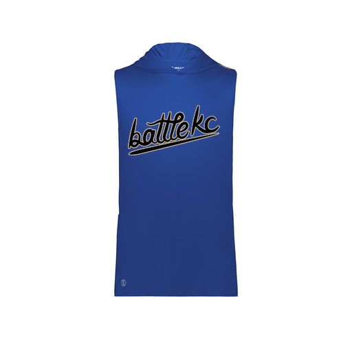[222590.060.XS-LOGO1] Men's CoolDry Sleeveless Hoodie (Adult XS, Royal, Logo 1)