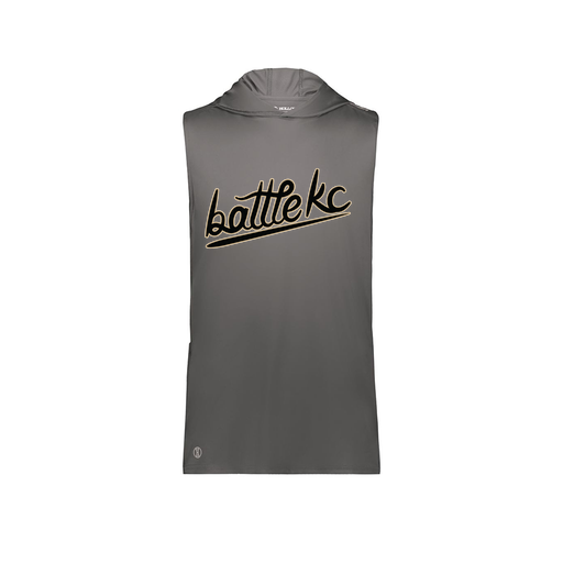 [222590.98D.XS-LOGO1] Men's CoolDry Sleeveless Hoodie (Adult XS, Gray, Logo 1)