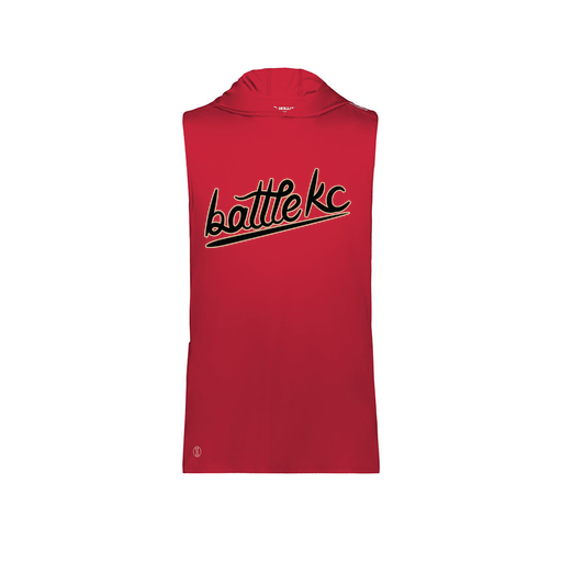 [222590.083.XS-LOGO1] Men's CoolDry Sleeveless Hoodie (Adult XS, Red, Logo 1)