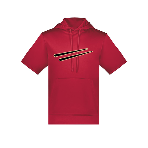 [6871.083.S-LOGO2] Men's Dri Fit Short Sleeve Hoodie (Adult S, Red, Logo 2)