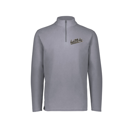 [6863.059.XS-LOGO1] Men's MicroFleece 1/4 Zip Pullover (Adult XS, Gray, Logo 1)