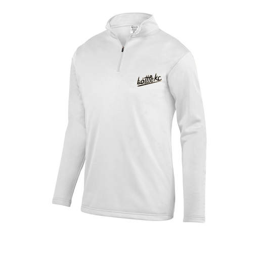 [FOLQFFWH-AS-LOGO1] Decker Men's FlexFleece 1/4 Zip (Adult S, White, Logo 1)