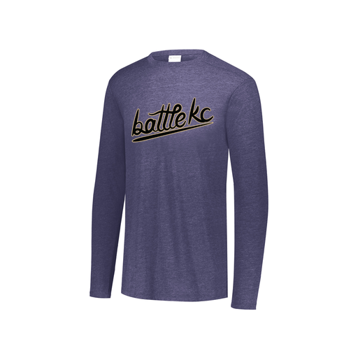 [FTLCUBNV-YS-LOGO1] Youth LS Ultra-blend T-Shirt (Youth S, Navy, Logo 1)
