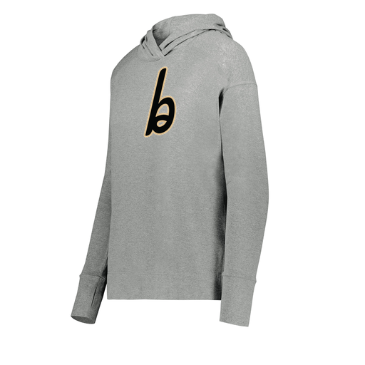 [222798-SIL-FAXS-LOGO3] Ladies Ventura Thin Knit Hoodie (Female Adult XS, Silver, Logo 3)