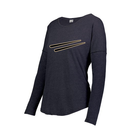 [FTLCUBNV-FAXS-LOGO2] Decker Women's Tri-Blend T-Shirt - Long Sleeve (Female Adult XS, Navy, Logo 2)