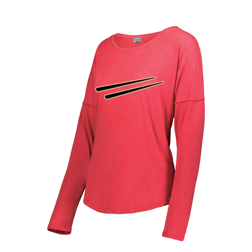 [FTLCUBRD-FAXS-LOGO2] Decker Women's Tri-Blend T-Shirt - Long Sleeve (Female Adult XS, Red, Logo 2)